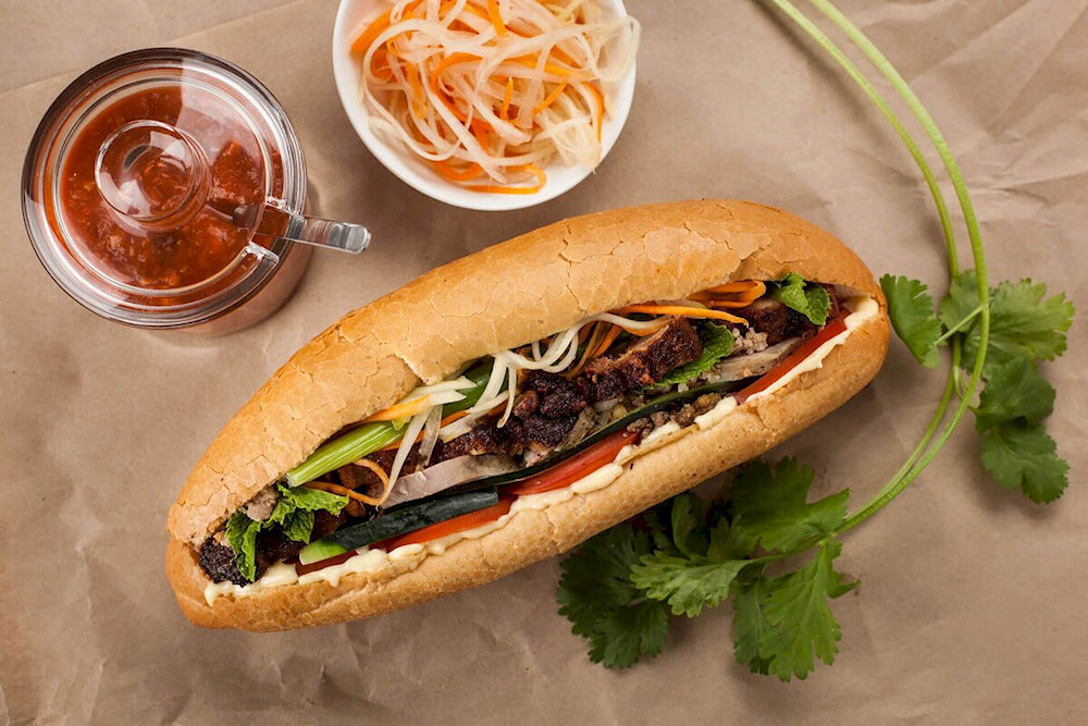 Banh mi is the perfect snack or light meal, loved for its crunchy, savory, and slightly spicy flavors